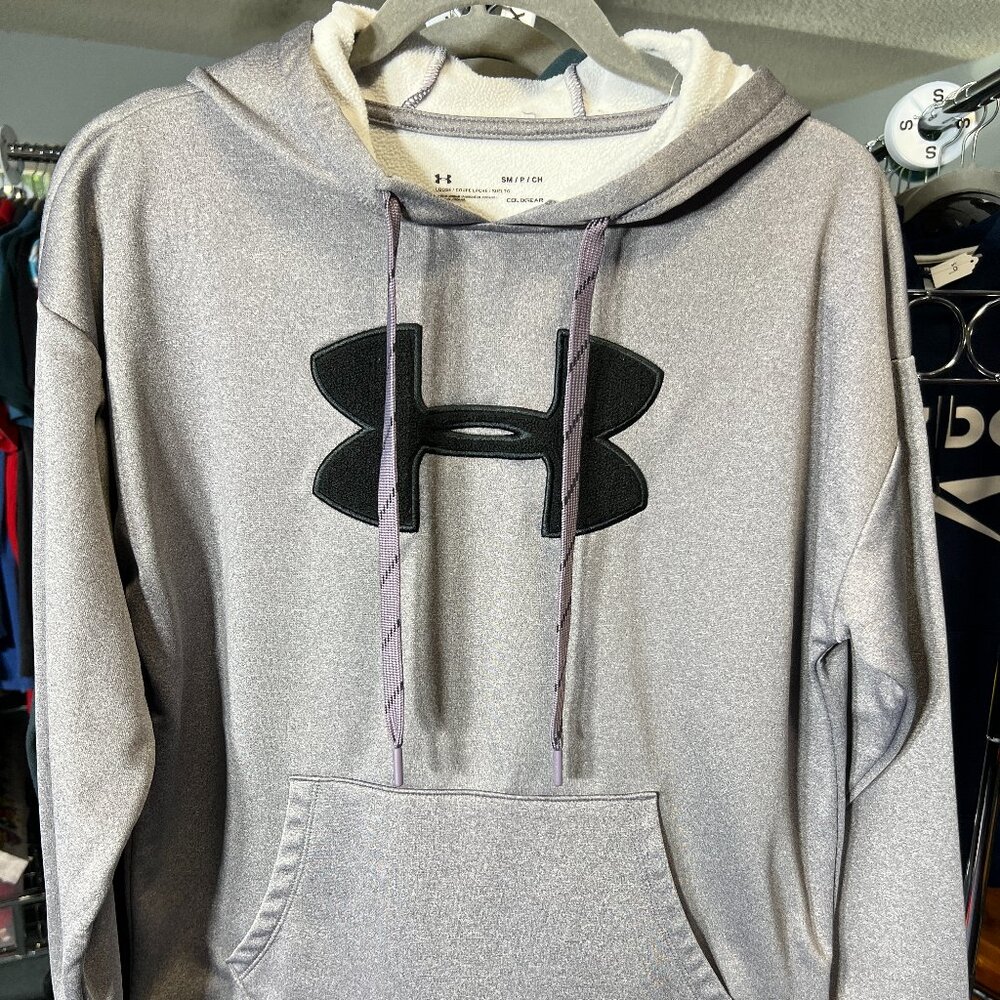 Under Armour COLDGEAR Grey Hoodie with Black Logo